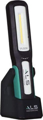 Advanced Lighting Systems - 3 Volt, Black & Turquoise Straight Folding Work Light - 500 Lumens, Rechargeable Battery, LED Lamp - Apex Tool & Supply