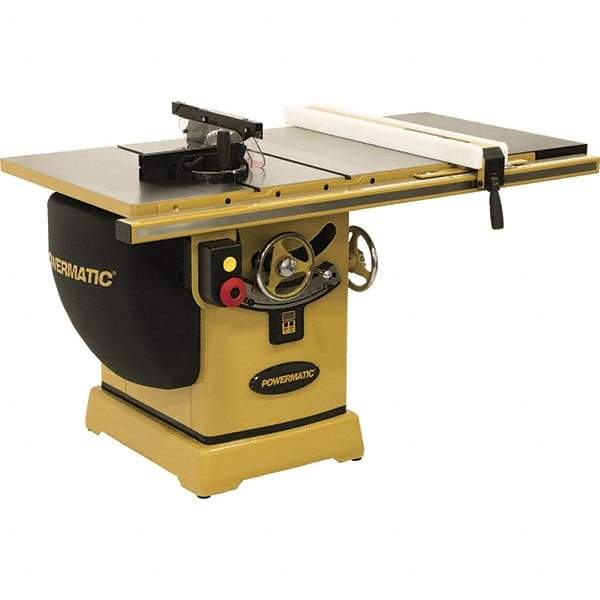 Powermatic - 10" Blade Diam, 5/8" Arbor Diam, 1 Phase Table Saw - 3 hp, 230 Volt, 11-1/4" Cutting Depth - Apex Tool & Supply