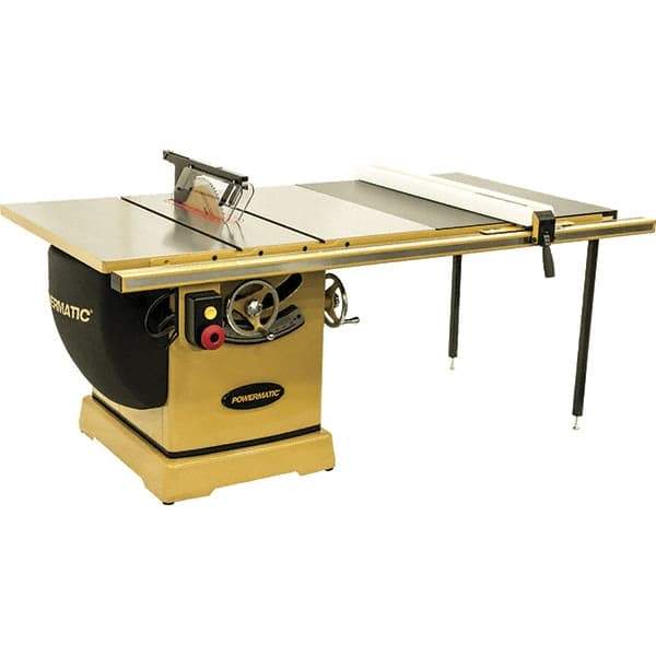 Jet - 14" Blade Diam, 1" Arbor Diam, 3 Phase Table Saw - 7.5 hp, 230/460 Volt, 15-1/2" Cutting Depth - Apex Tool & Supply