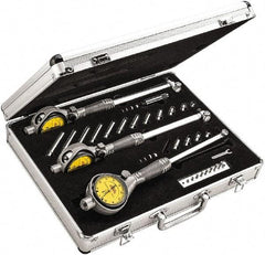 Starrett - 50" to 160" Dial Bore Gage Set - 0.01mm Graduation, 300" Gage, Hardened Tool Steel - Apex Tool & Supply