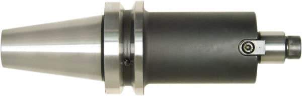 Bilz - HSK63A Taper Shank 27mm Pilot Diam Shell Mill Holder - 100mm Flange to Nose End Projection, 58mm Nose Diam, M12 Lock Screw, Through-Spindle Coolant - Exact Industrial Supply
