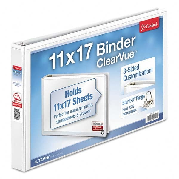 Cardinal - Ring Binders Binder Type: View Capacity: 1" - Apex Tool & Supply