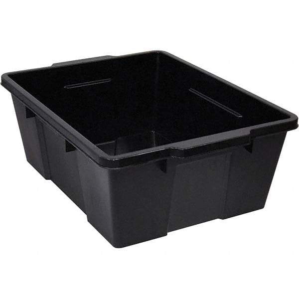 Quantum Storage - 50 Lb Load Capacity Black Polypropylene Tote Container - Stacking, Nesting, 7.8" Long x 15.9" Wide x 21" High - Apex Tool & Supply