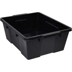 Quantum Storage - 50 Lb Load Capacity Black Polypropylene Tote Container - Stacking, Nesting, 7.8" Long x 15.9" Wide x 21" High - Apex Tool & Supply