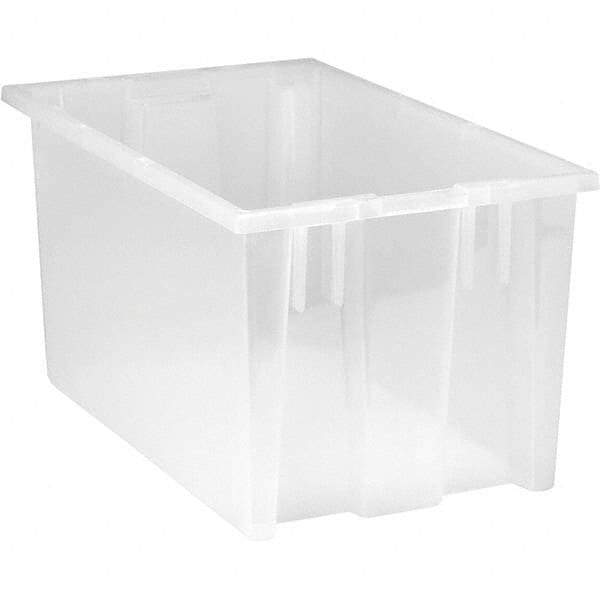 Quantum Storage - 90 Lb Load Capacity Clear Polypropylene Tote Container - Stacking, Nesting, 9" Long x 11" Wide x 18" High - Apex Tool & Supply