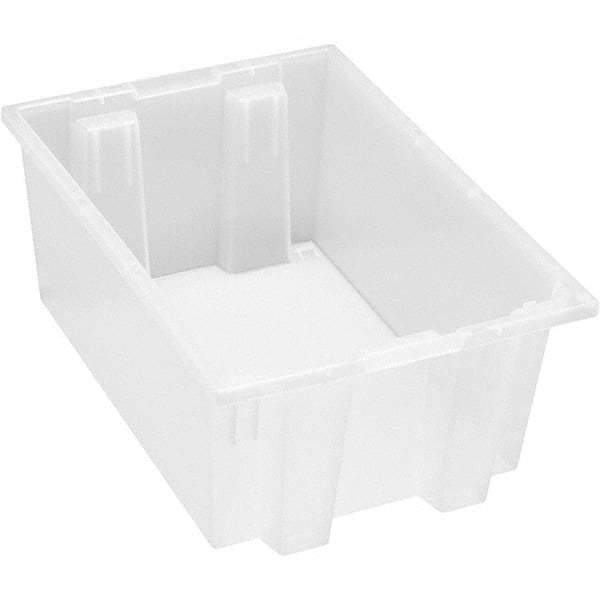 Quantum Storage - 65 Lb Load Capacity Clear Polypropylene Tote Container - Stacking, Nesting, 8" Long x 13-1/2" Wide x 19-1/2" High - Apex Tool & Supply