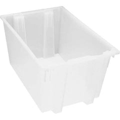 Quantum Storage - 100 Lb Load Capacity Clear Polypropylene Tote Container - Stacking, Nesting, 15" Long x 19-1/2" Wide x 29" High - Apex Tool & Supply