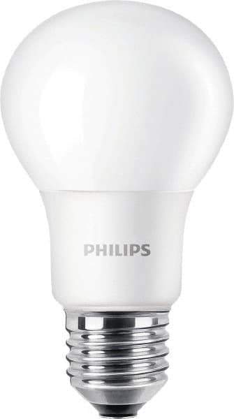 Philips - 5 Watt LED Residential/Office Medium Screw Lamp - 2,700°K Color Temp, 450 Lumens, 120 Volts, Dimmable, A19, 15,000 hr Avg Life - Apex Tool & Supply