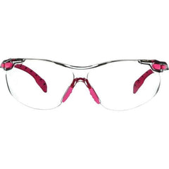 3M - Clear Lenses, Frameless Safety Glasses - Anti-Fog, Pink, Black Frame, Size Universal, Wrap Around - Apex Tool & Supply