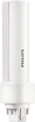 Philips - 5 Watt LED Commercial/Industrial 2 Pin Lamp - 3,500°K Color Temp, 580 Lumens, 60 Volts, PLC, 50,000 hr Avg Life - Apex Tool & Supply