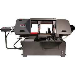 Jet - 19-1/4 x 4" Max Capacity, Semi-Automatic Variable Speed Pulley Horizontal Bandsaw - 90 to 370 SFPM Blade Speed, 230/460 Volts, 45 & 90°, 3 hp, 3 Phase - Apex Tool & Supply