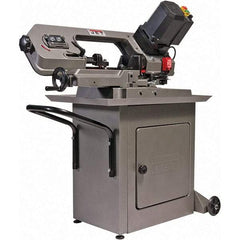 Jet - 5 x 6" Max Capacity, Manual Variable Speed Pulley Horizontal Bandsaw - 80 to 230 SFPM Blade Speed, 115 Volts, 45°, 1/2 hp, 3 Phase - Apex Tool & Supply