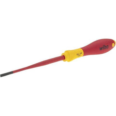 Wiha - 3.5mm Blade Width, Slotted Screwdriver - 100mm Blade Length, Impact & Chemical Resistant Handle - Apex Tool & Supply