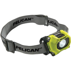 Pelican Products, Inc. - White LED Bulb, 118 Lumens, Hands-free Flashlight - Yellow Polycarbonate Body, 3 AAA Alkaline Batteries Included - Apex Tool & Supply