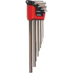 Wiha - 9 Piece, L-Key Long Arm Hex Key Set - 1.5 to 10mm Range, Nickel Plated - Apex Tool & Supply