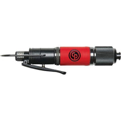Chicago Pneumatic - 1/4" Bit Holder, 1,300 RPM, Pistol Grip Handle Air Screwdriver - 2-1/2 to 5.8 Ft/Lb Torque, 1/4" Inlet, 14.8 CFM - Apex Tool & Supply