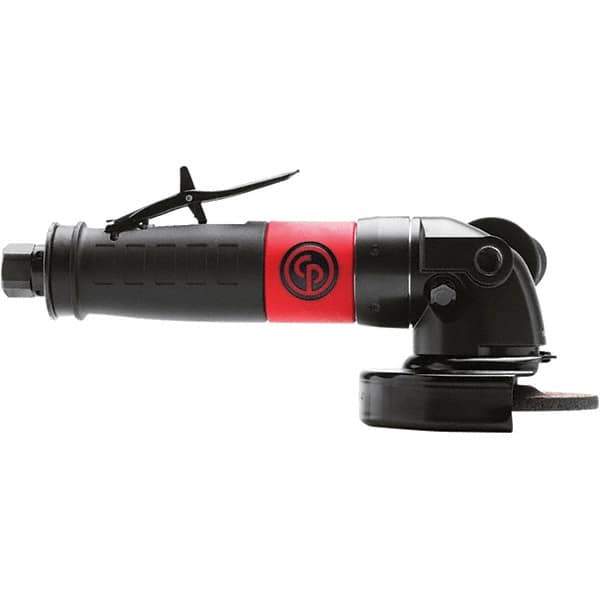 Chicago Pneumatic - 4" Wheel Diam, 12,000 RPM, Pneumatic Angle & Disc Grinder - 3/8-24 Spindle, 56 CFM, Rear Exhaust - Apex Tool & Supply
