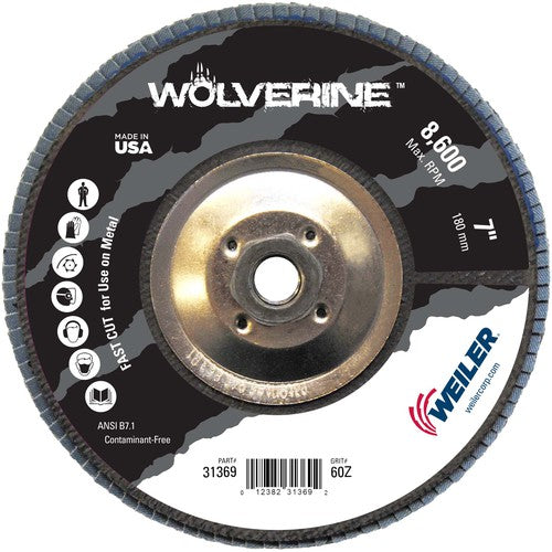 7″ Vortec Pro Abrasive Flap Disc, Angled, Phenolic Backing, 60Z, 5/8″-11 UNC Nut - Apex Tool & Supply