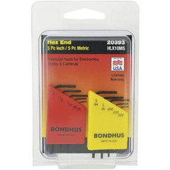 Bondhus - 10 Piece, L-Key Hex Key Set - .028 to 5/64" Range, Protanium Steel - Apex Tool & Supply