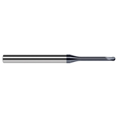 ‎0.06″ Dia. × 1/4″ Shank × 0.048″ DOC × 2-1/2″ OAL, Carbide AlTiN, 2 Flute, Ballnose End Mill - Exact Industrial Supply