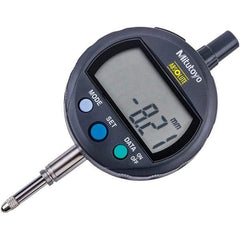 Mitutoyo - 0 to 12.7mm Range, 0.001mm Graduation, Electronic Drop Inidicator - Flat Back, 0.02mm Accuracy, LCD Display, Metric - Apex Tool & Supply