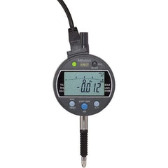 Mitutoyo - 0 to 1/2" Range, 0.00005, 0.0001 & 0.0005" Graduation, Electronic Drop Inidicator - Flat Back, 0.0001" Accuracy, LCD Display, Inch & Metric - Apex Tool & Supply