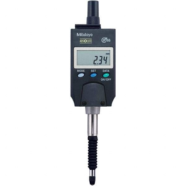 Mitutoyo - 0 to 5mm Range, 0.001 & 0.01mm Graduation, Electronic Drop Inidicator - Lug Back, 0.003mm Accuracy, LCD Display, Metric - Apex Tool & Supply