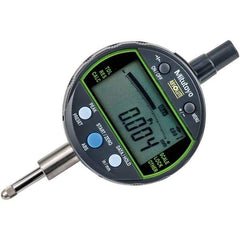Mitutoyo - 0 to 1/2" Range, 0.00005, 0.0001 & 0.0005" Graduation, Electronic Drop Inidicator - Lug Back, 0.0001" Accuracy, LCD Display, Inch & Metric - Apex Tool & Supply