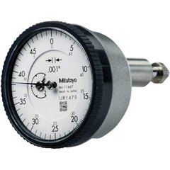Mitutoyo - 0.2" Range, 0-50 Dial Reading, 0.001" Graduation Dial Drop Indicator - 40mm Dial, 1/2" Range per Revolution, 0.001" Accuracy, Revolution Counter - Apex Tool & Supply