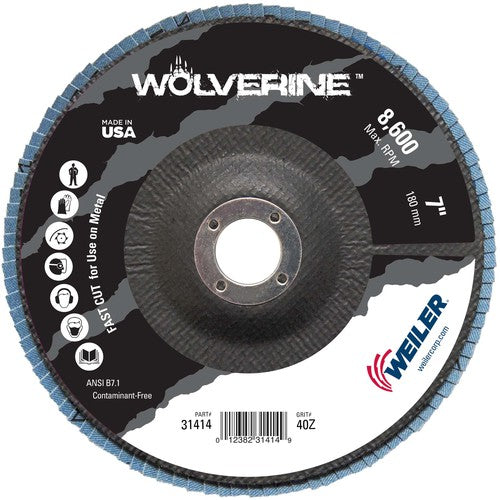 7″ Vortec Pro Abrasive Flap Disc, Flat, Phenolic Backing, 40Z, 7/8″ Arbor Hole - Apex Tool & Supply