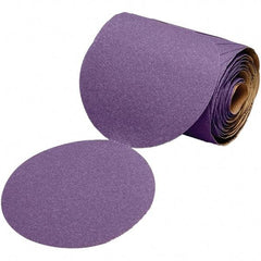 3M - 5" Diam, 400 Grit Ceramic Adhesive PSA Disc - Super Fine Grade, Purple, Polyester Backing, Flexible, 12,000 Max RPM, Use with Random Orbital Sanders - Apex Tool & Supply