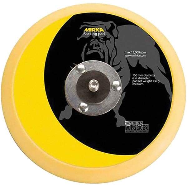 Mirka - 6" Diam Adhesive/PSA Disc Backing Pad - Medium Density, 12,000 RPM - Apex Tool & Supply