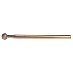 1/4″ Electroplated CBN Mandrel 100 Grit Spherical Ball end - Apex Tool & Supply