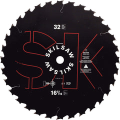 Skilsaw - 8-1/4" Diam, 5/8" Arbor Hole Diam, 24 Tooth Wet & Dry Cut Saw Blade - Carbide-Tipped, Cutoff Action, Diamond Arbor - Apex Tool & Supply