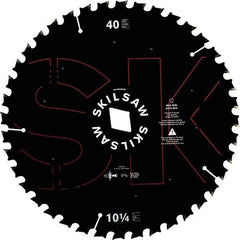 Skilsaw - 10-1/4" Diam, 1" Arbor Hole Diam, 40 Tooth Wet & Dry Cut Saw Blade - Cermet-Tipped, Cutoff Action, Diamond Arbor - Apex Tool & Supply
