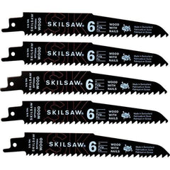 Skilsaw - 9" Long x 1" Thick, Bi-Metal Reciprocating Saw Blade - Straight Profile, 5 to 8 TPI, Toothed Edge, Universal Shank - Apex Tool & Supply