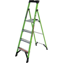 Little Giant Ladder - 4 Steps, 6' High, Type IA Rating, Fiberglass Step Ladder - 300 Lb Capacity, 22" Base Width - Apex Tool & Supply