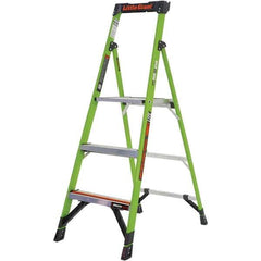 Little Giant Ladder - 3 Steps, 5' High, Type IA Rating, Fiberglass Step Ladder - 300 Lb Capacity, 20-1/2" Base Width - Apex Tool & Supply