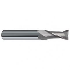 27/64 Dia. x 2-3/4 Overall Length 2-Flute Square End Solid Carbide SE End Mill-Round Shank-Center Cut-Uncoated - Apex Tool & Supply