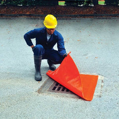 UltraTech - 3-1/2' Long x 35' Wide, Polyurethane/Mesh Drain Seal - Orange, Use for Spill Response - Apex Tool & Supply