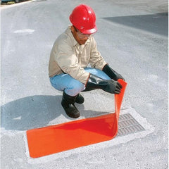 UltraTech - 58" Long x 15' Wide, Polyurethane/Mesh Drain Seal - Orange, Use for Spill Response - Apex Tool & Supply