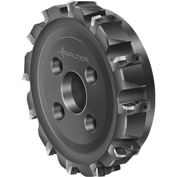 Walter - 8 Inserts, 125mm Cut Diam, 40mm Arbor Diam, Indexable Square-Shoulder Face Mill - 0° Lead Angle, 63mm High, Series F2010-B2-LNHU09 - Apex Tool & Supply