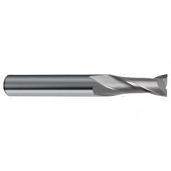 1/4 Dia. x 3 Overall Length 2-Flute Square End Solid Carbide SE End Mill-Round Shank-Center Cut-Uncoated - Apex Tool & Supply