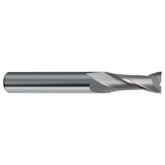 1/4 Dia. x 3 Overall Length 2-Flute Square End Solid Carbide SE End Mill-Round Shank-Center Cut-Uncoated - Apex Tool & Supply