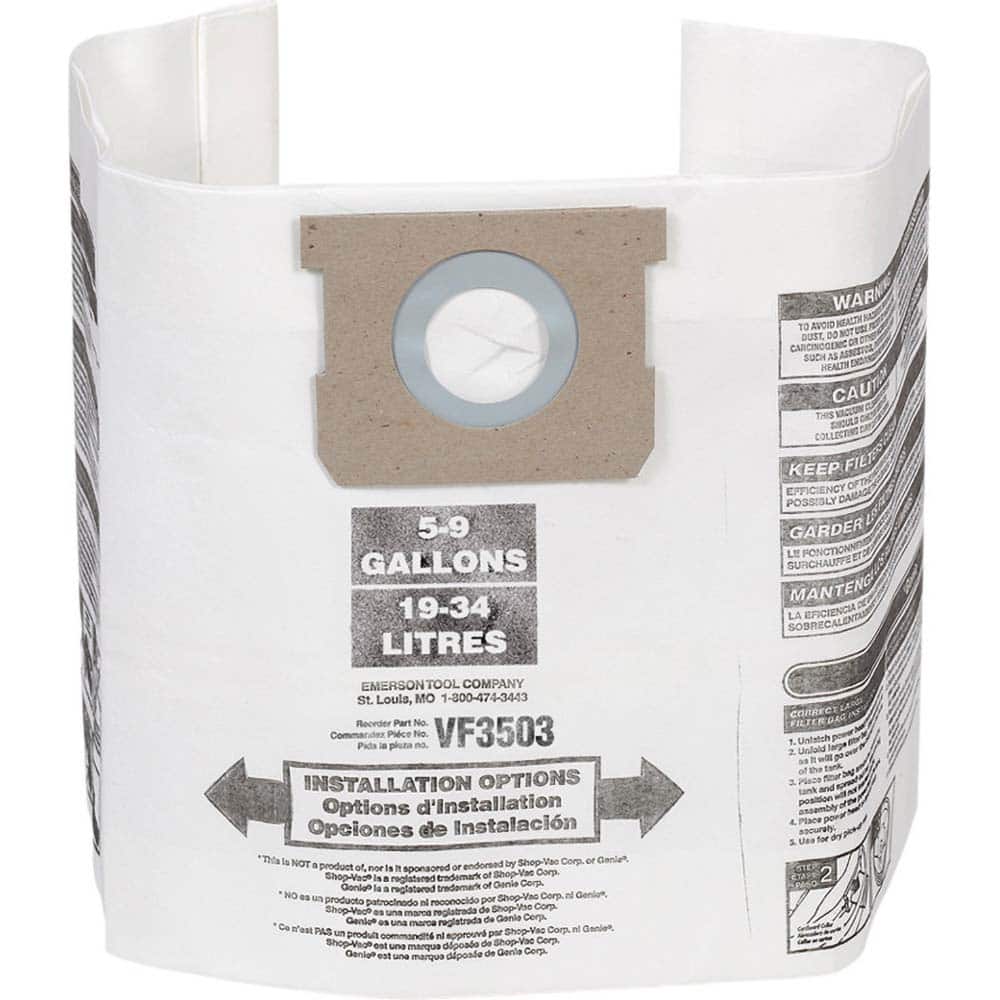 Ridgid - Vacuum Cleaner Bags Bag Type: Dust Collection Bag Vacuum Tank Capacity: 10.00 Gal - Apex Tool & Supply