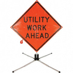 PRO-SAFE - 5.916' High, Traffic Sign Mounting Hardware - Aluminum, Compatible with 119" High x 48" Wide Signs, Silver - Apex Tool & Supply