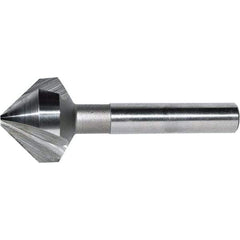 Keo - 3/8" Head Diam, 1/4" Shank Diam, 3 Flute 60° Cobalt Countersink - Bright Finish, 1-3/4" OAL, Single End, Straight Shank, Right Hand Cut - Apex Tool & Supply