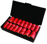 Insulated 3/8" Drive Inch & Metric Socket Set 5/16"-3/4" and 8.0mm - 19mm Sockets in Storage Box. 16 Pc Set - Apex Tool & Supply