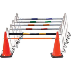 PRO-SAFE - 5-1/2" Wide x 5-1/2" High PVC Cone Bar - 2 Lb, White & Green - Apex Tool & Supply