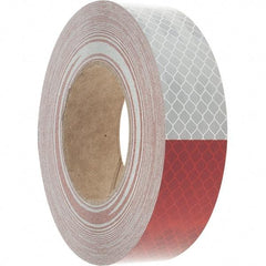 3M - 1-1/2" Wide, Red/White Reflective OSHA Conspicuity Tape - Stick-On - Apex Tool & Supply